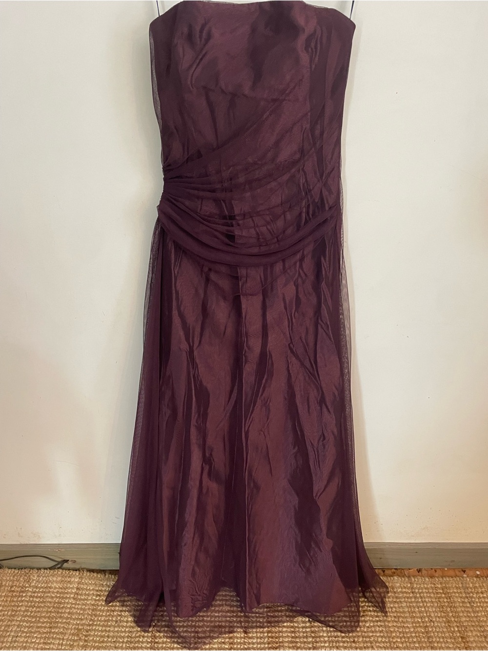 Vera Wang Strapless Plum Evening Gown